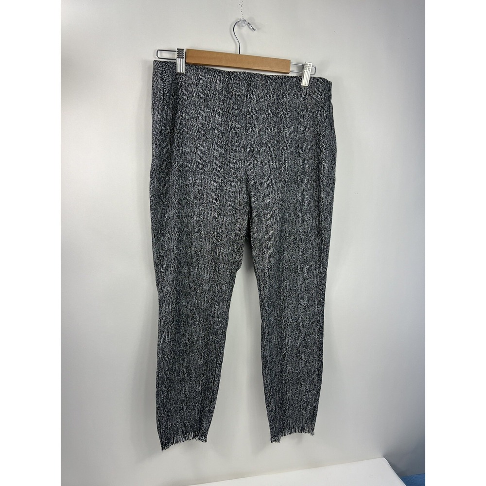 Alfani Knit Pants Black White Cropped Womens‎ Sz 12 Skinny Leg Elastic Waist